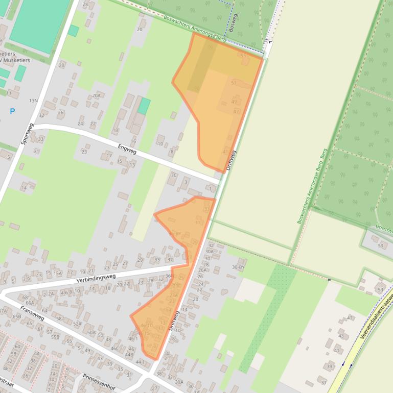 Kaart van postcodegebied 3921DR.