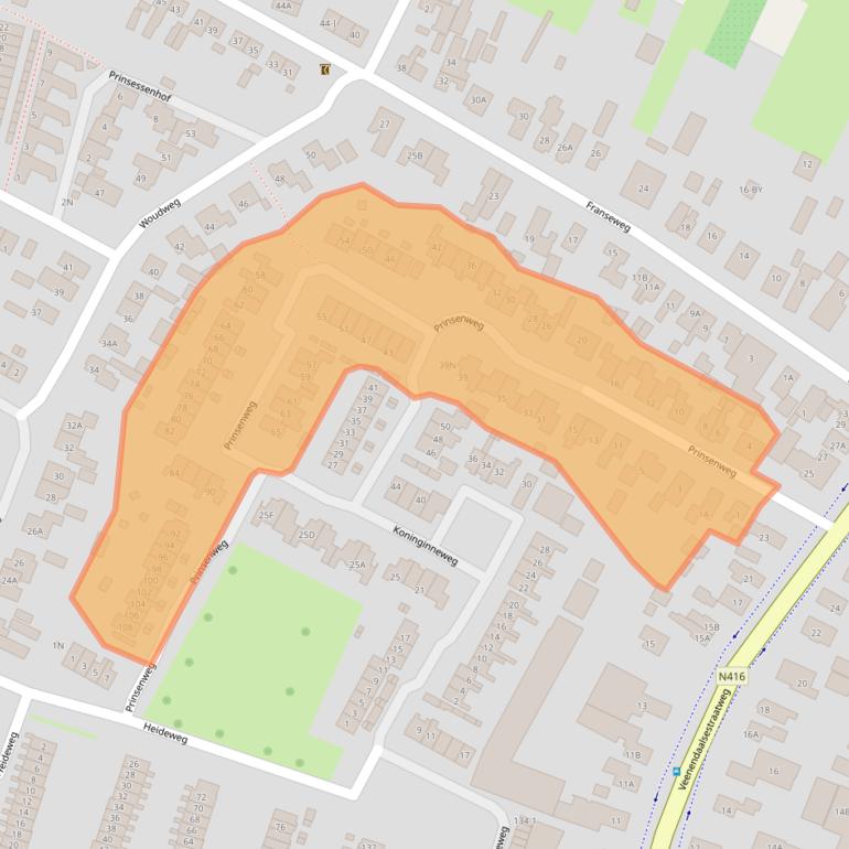 Kaart van postcodegebied 3921DT.