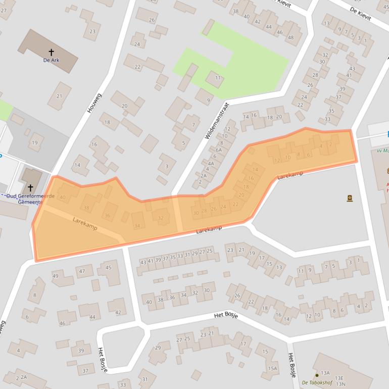 Kaart van postcodegebied 3921EE.