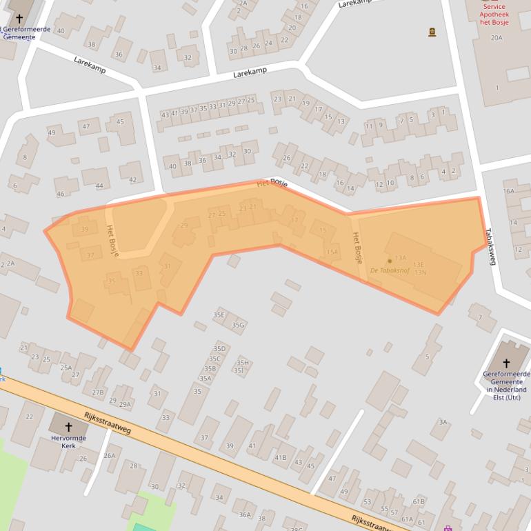 Kaart van postcodegebied 3921EH.