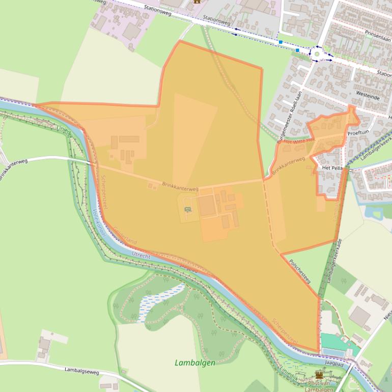 Kaart van postcodegebied 3925BA.
