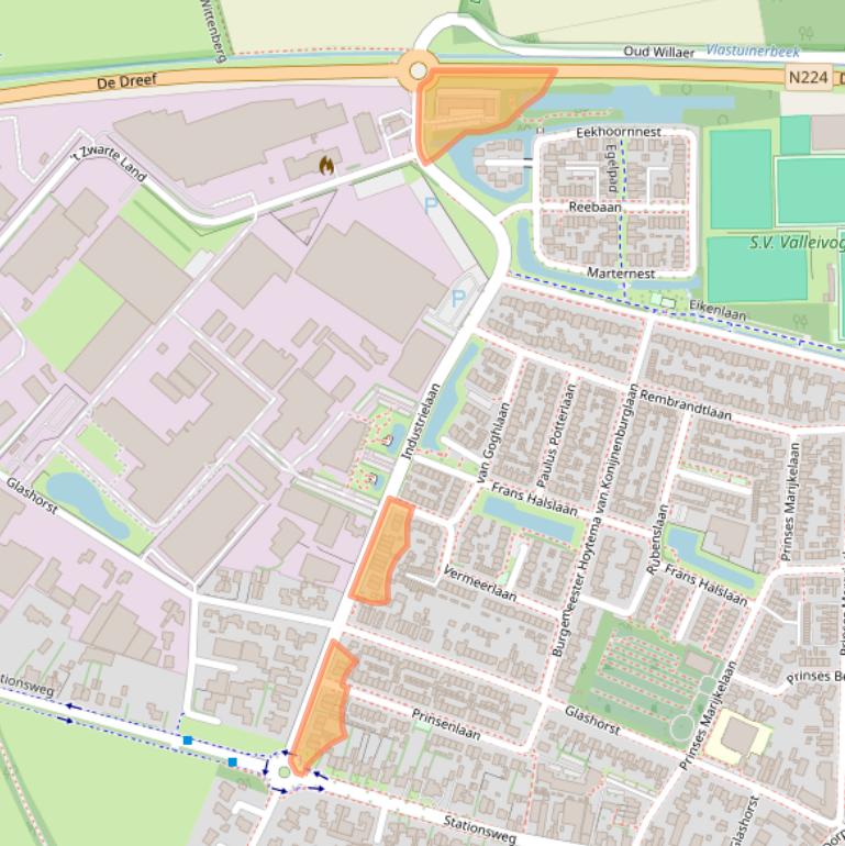 Kaart van postcodegebied 3925BE.