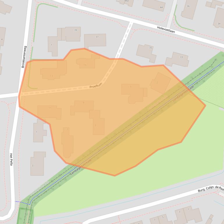 Kaart van postcodegebied 3925BJ.