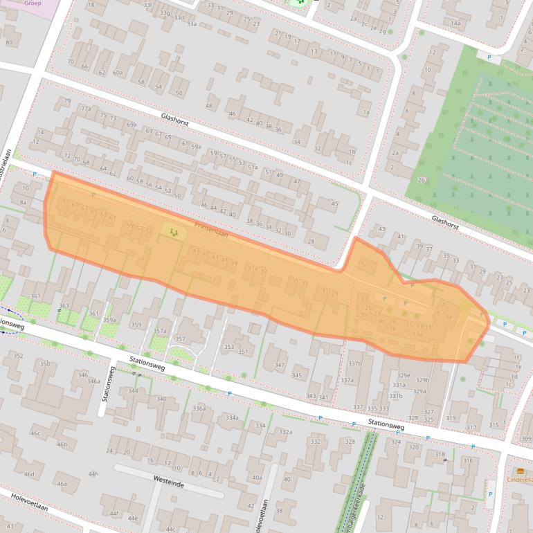 Kaart van postcodegebied 3925BL.