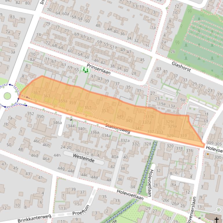 Kaart van postcodegebied 3925CB.