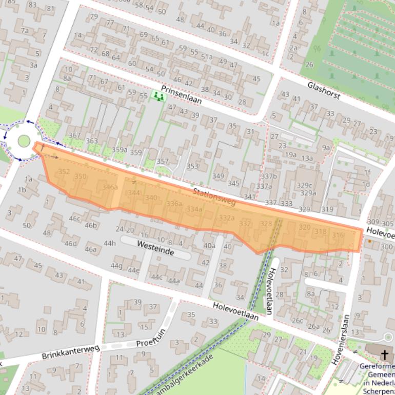 Kaart van postcodegebied 3925CE.