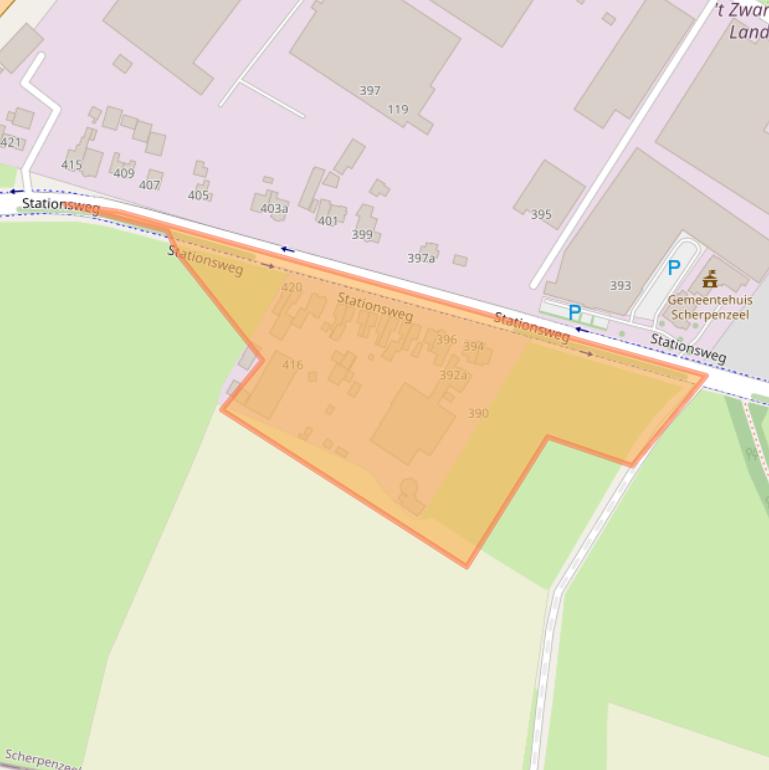 Kaart van postcodegebied 3925CG.