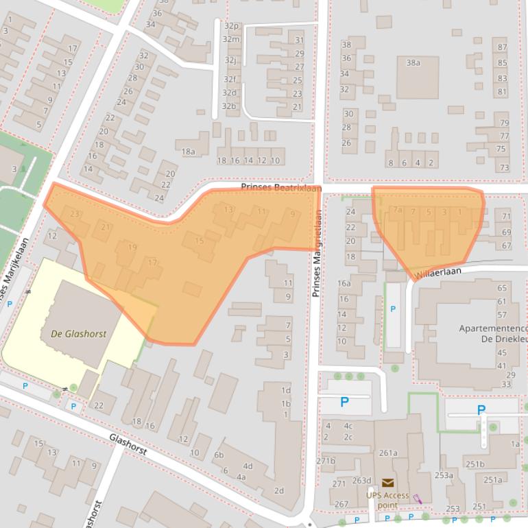 Kaart van postcodegebied 3925HJ.
