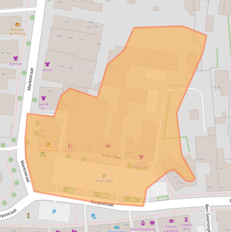 Kaart van postcodegebied 3925JM.