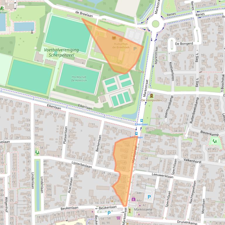 Kaart van postcodegebied 3925JP.