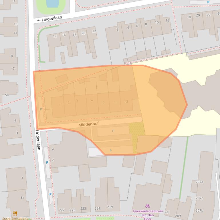 Kaart van postcodegebied 3925JZ.