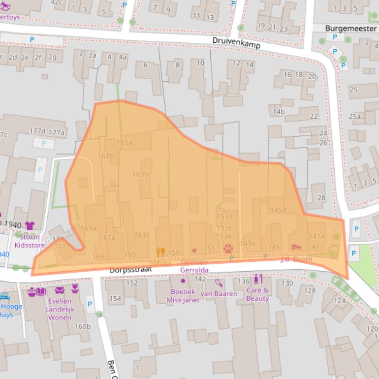 Kaart van postcodegebied 3925KA.