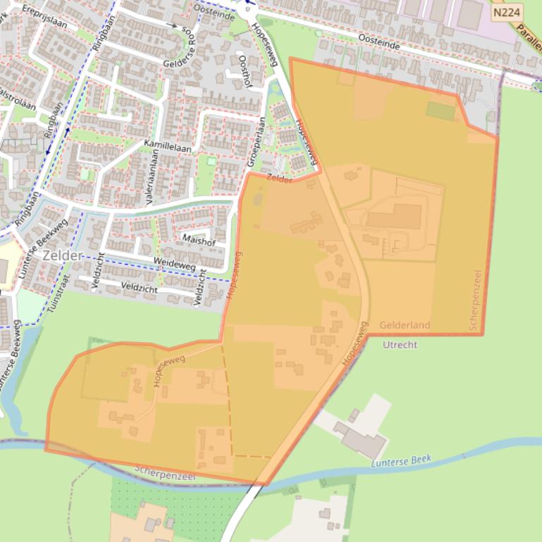 Kaart van postcodegebied 3925KT.