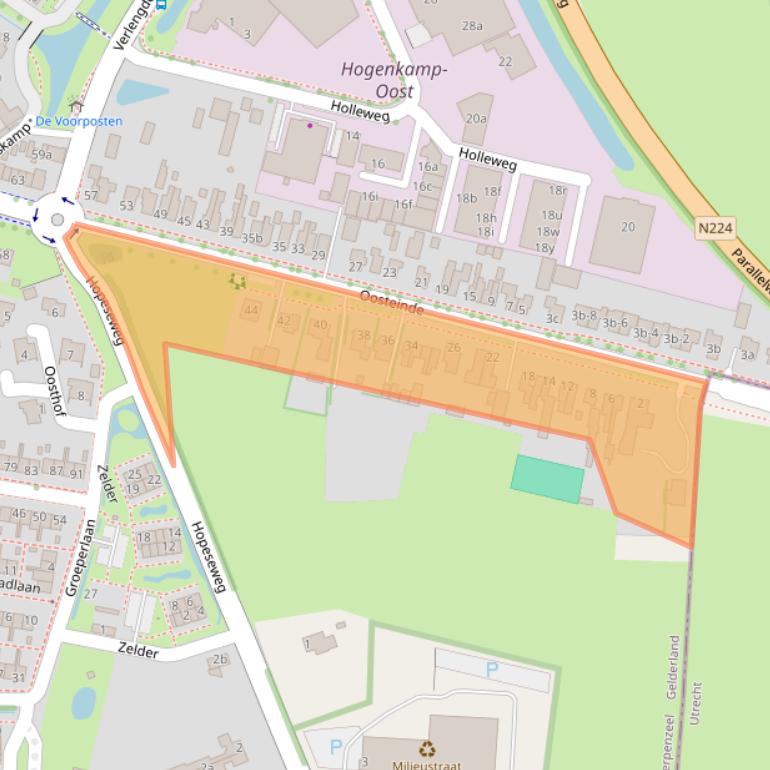 Kaart van postcodegebied 3925LD.