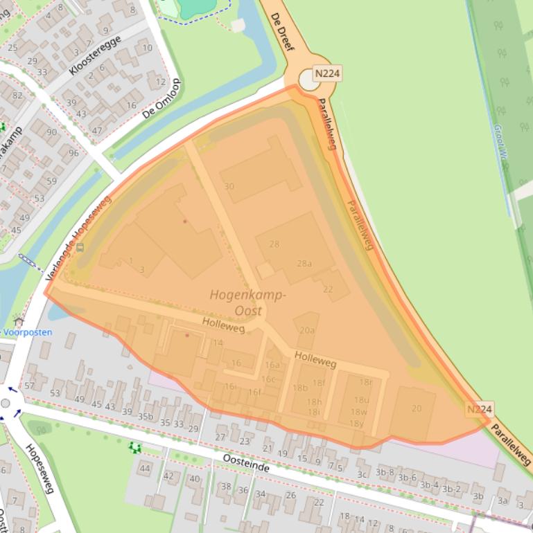 Kaart van postcodegebied 3925LW.