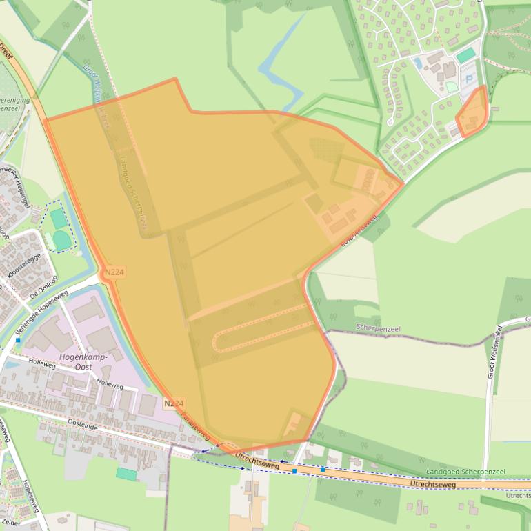 Kaart van postcodegebied 3925MB.