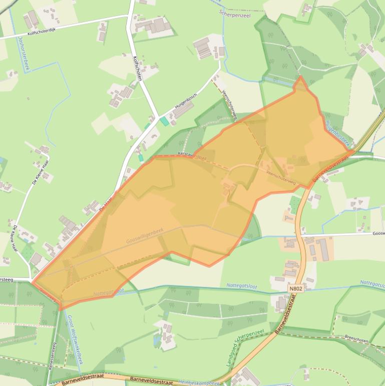 Kaart van postcodegebied 3925MN.