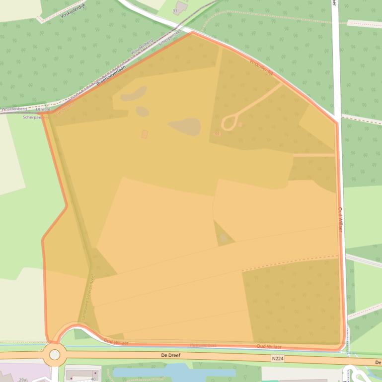 Kaart van postcodegebied 3925NE.