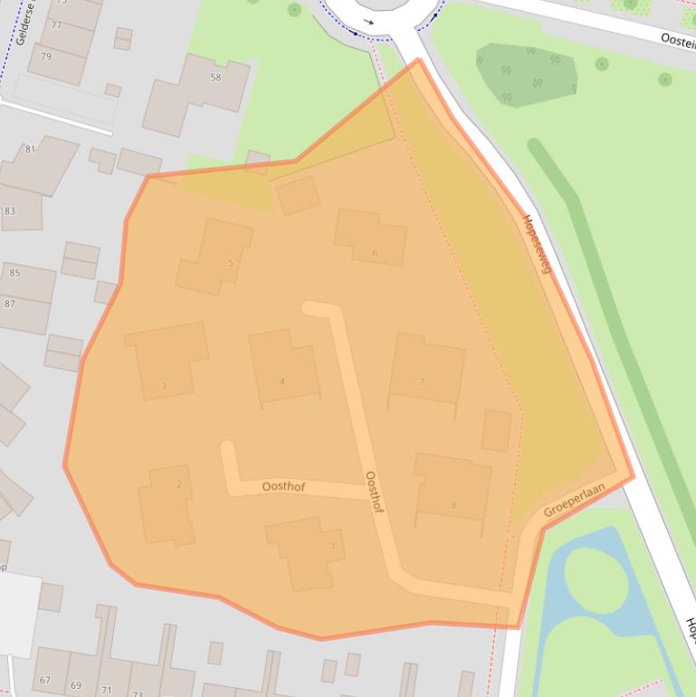 Kaart van postcodegebied 3925SH.