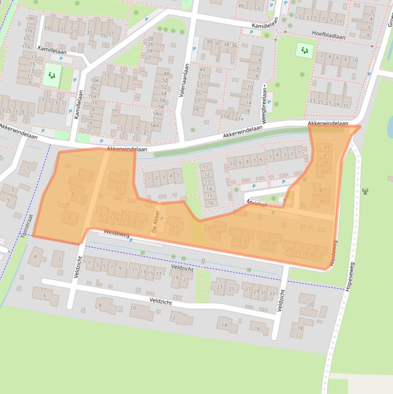 Kaart van postcodegebied 3925SX.