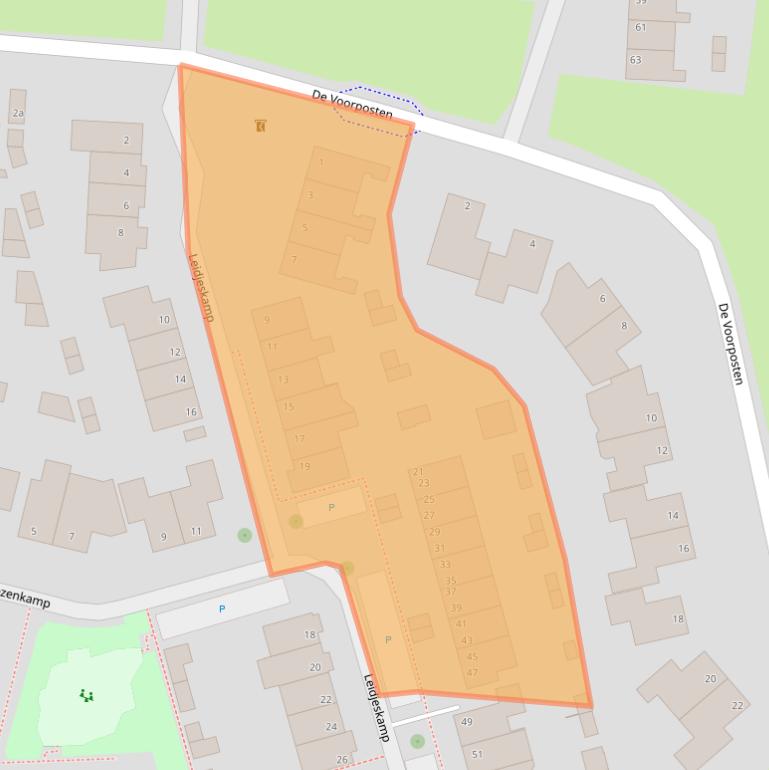 Kaart van postcodegebied 3925TM.