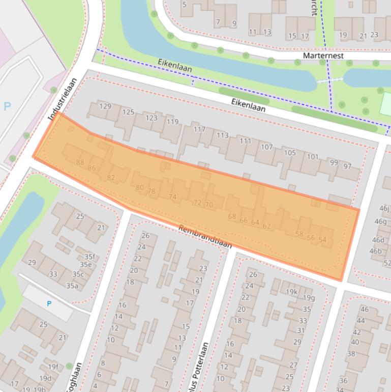 Kaart van postcodegebied 3925VE.