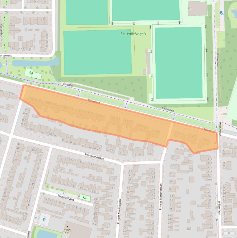 Kaart van postcodegebied 3925VH.