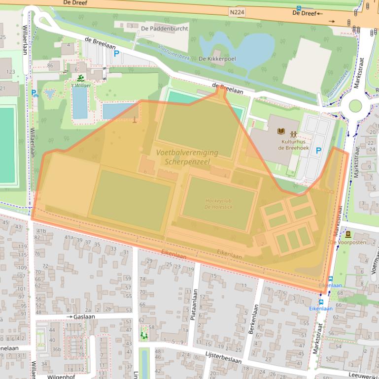 Kaart van postcodegebied 3925VK.