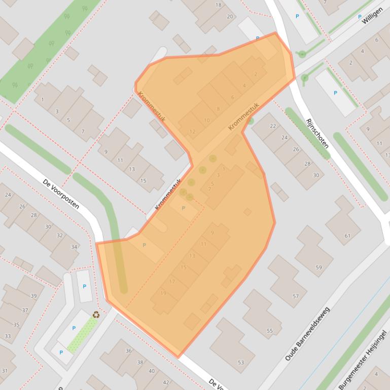 Kaart van postcodegebied 3925WE.