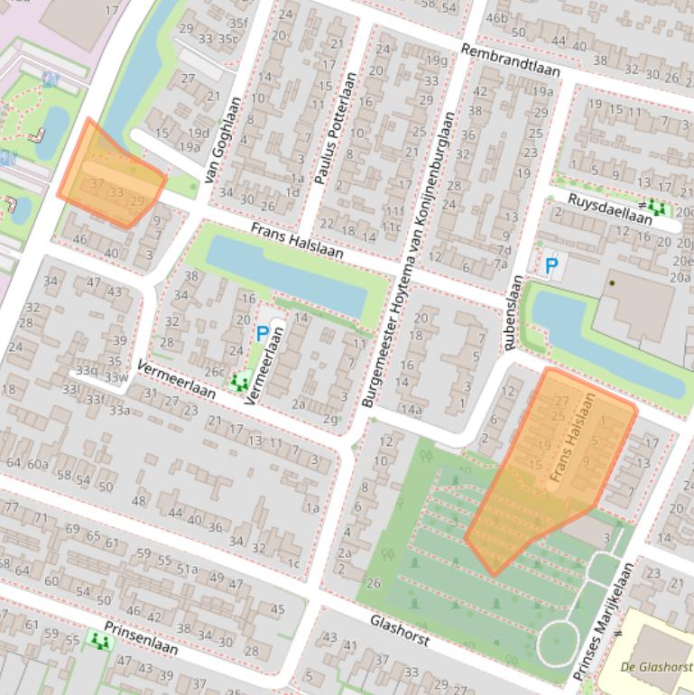 Kaart van postcodegebied 3925XJ.