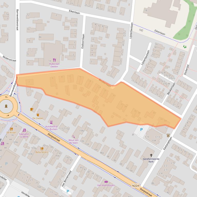 Kaart van postcodegebied 3927AK.