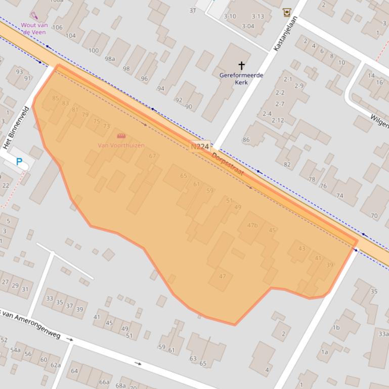 Kaart van postcodegebied 3927BB.