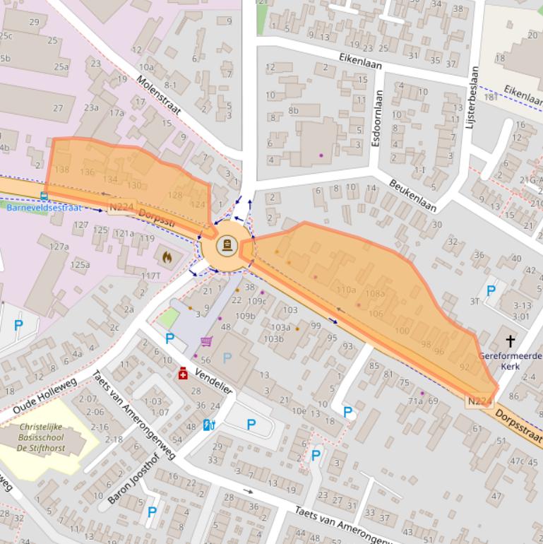 Kaart van postcodegebied 3927BG.