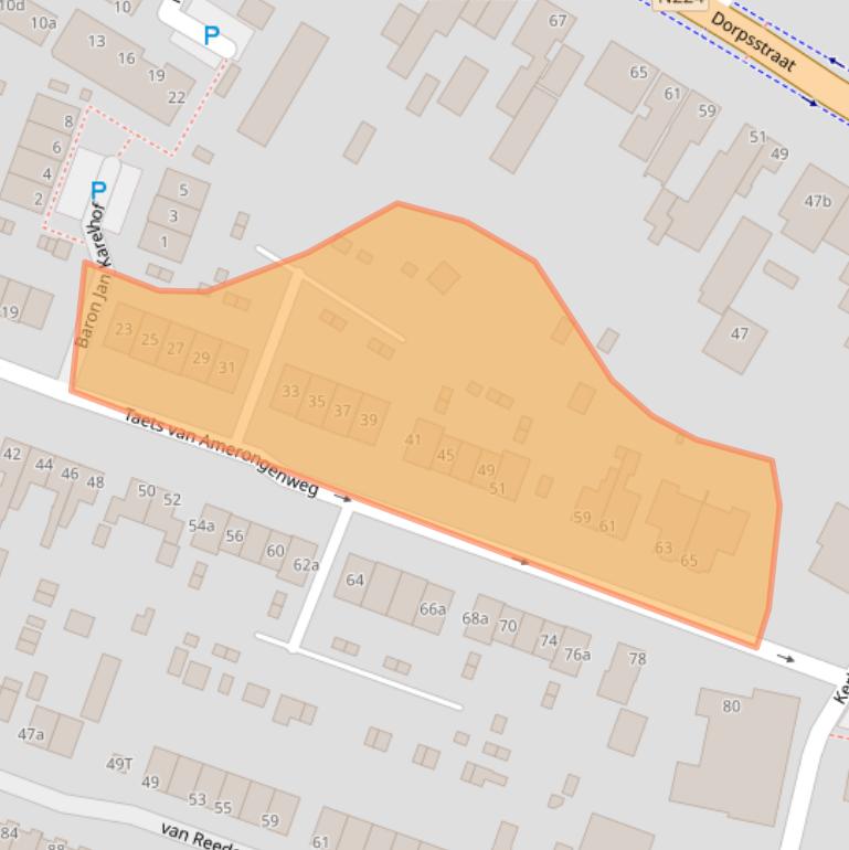 Kaart van postcodegebied 3927BJ.