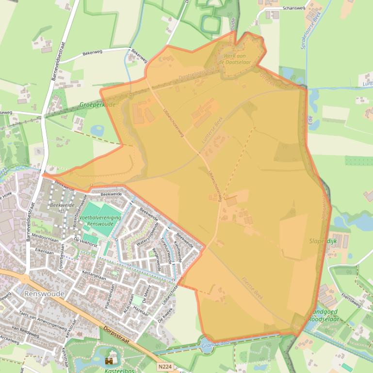 Kaart van postcodegebied 3927CJ.