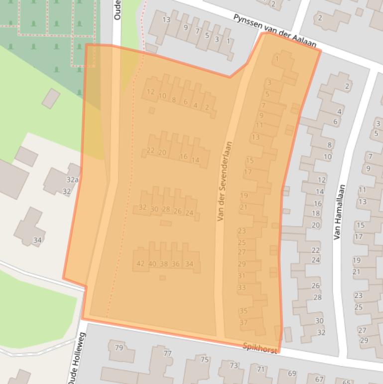 Kaart van postcodegebied 3927DJ.