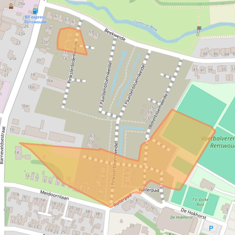 Kaart van postcodegebied 3927SW.