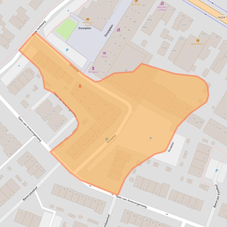 Kaart van postcodegebied 3927WD.