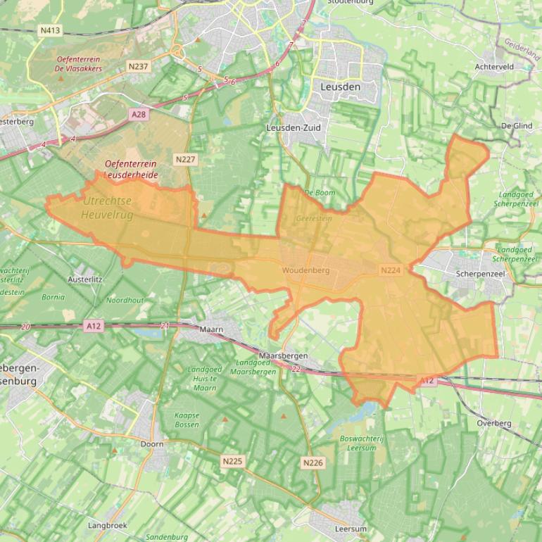 Kaart van postcodegebied 3931.