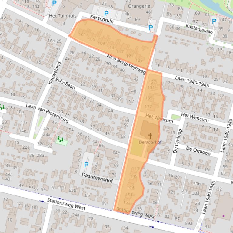 Kaart van postcodegebied 3931CC.