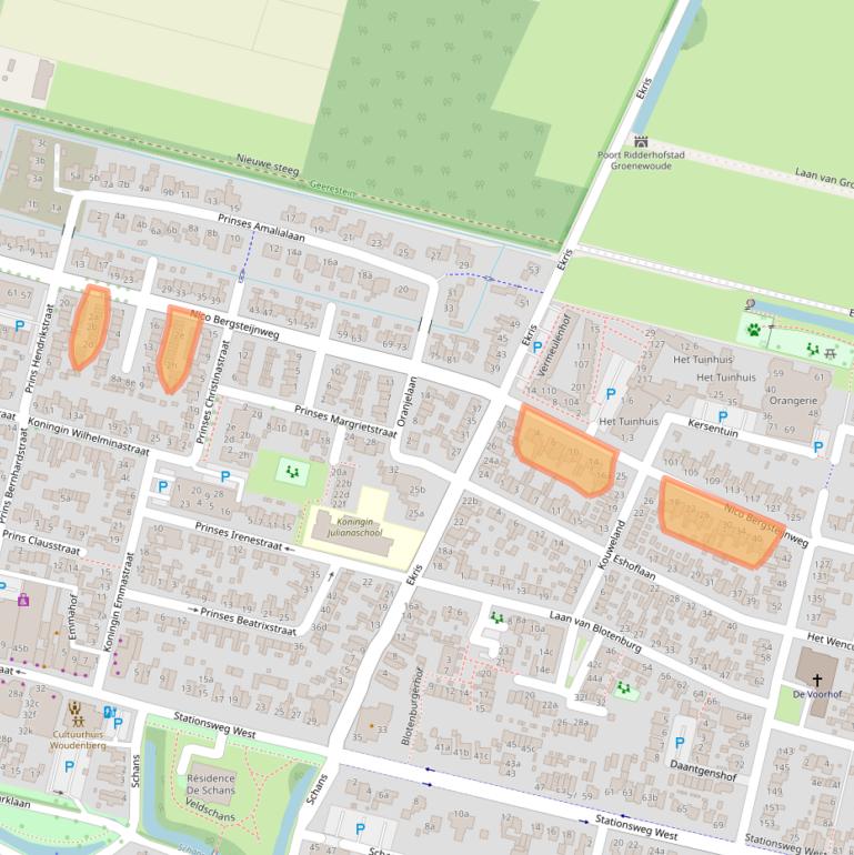 Kaart van postcodegebied 3931CD.