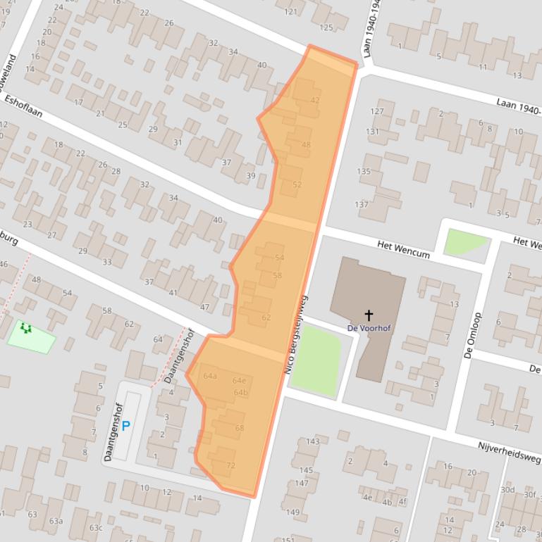 Kaart van postcodegebied 3931CE.