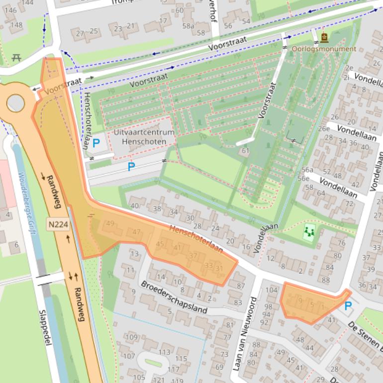 Kaart van postcodegebied 3931DA.