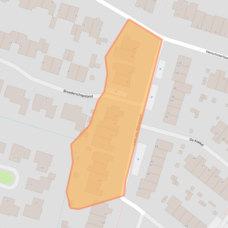 Kaart van postcodegebied 3931DE.