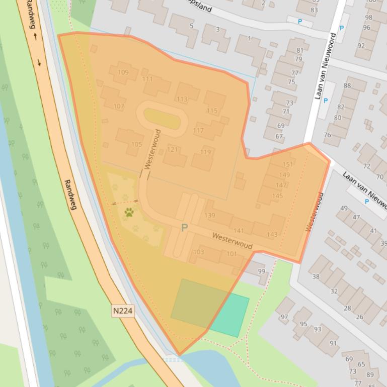 Kaart van postcodegebied 3931DL.