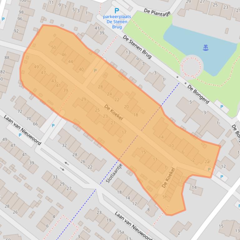 Kaart van postcodegebied 3931DW.