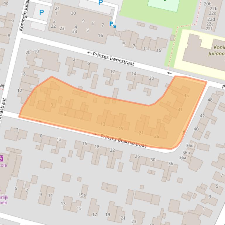 Kaart van postcodegebied 3931EA.
