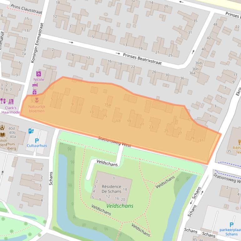 Kaart van postcodegebied 3931EJ.