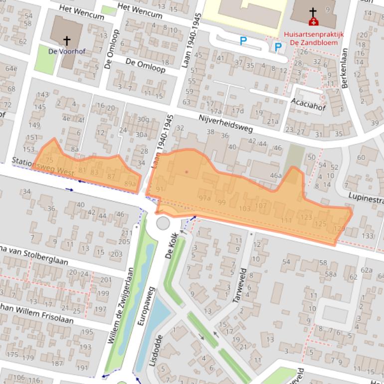 Kaart van postcodegebied 3931EL.