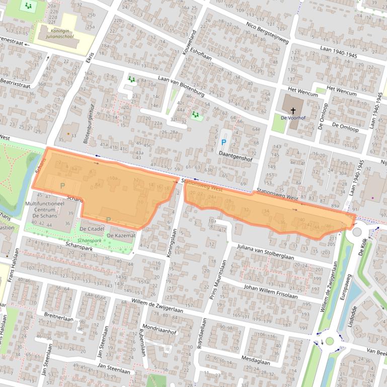 Kaart van postcodegebied 3931ES.